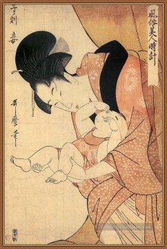 minuit l’heure du rat Kitagawa Utamaro ukiyo e Bijin GA Peinture à l'huile